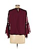 Iz Byer 100% Polyester Burgundy Long Sleeve Blouse Size L - photo 2