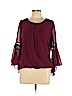 Iz Byer 100% Polyester Burgundy Long Sleeve Blouse Size L - photo 1