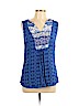 Avenue 100% Rayon Blue Sleeveless Blouse Size 10 - 12 Plus - photo 1
