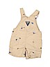 OshKosh B'gosh 100% Cotton Tan Overall Shorts Size 9-12 mo - photo 2