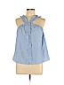 Waverly Grey 100% Cotton Blue Sleeveless Blouse Size L - photo 1