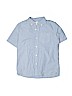 Gap Kids 100% Cotton Solid Blue Short Sleeve Button-Down Shirt Size 10 - photo 1