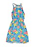 Roxy Girl 100% Viscose Floral Blue Dress Size 7 - 8 - photo 1