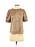 Ann Taylor LOFT 100% Polyester Tan Short Sleeve Blouse Size XS (petite) - photo 1