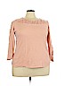 Woman Within 100% Cotton Pink Long Sleeve T-Shirt Size 22 (1X) - photo 1