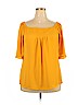 Notations 100% Polyester Yellow Short Sleeve Blouse Size XL - photo 1
