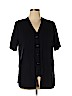 Alfred Dunner Black Short Sleeve Button-Down Shirt Size 16 - photo 1