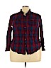 Cato 100% Rayon Red Long Sleeve Button-Down Shirt Size 22 - 24W - photo 1