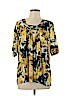 St. John 100% Silk Yellow Short Sleeve Silk Top Size L - photo 1