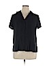 Dana Buchman 100% Polyester Black Short Sleeve Blouse Size XL - photo 1