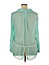 Beach Lunch Lounge 100% Rayon Green Long Sleeve Blouse Size XL - photo 2