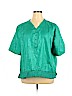 Chaus 100% Polyester Green 3/4 Sleeve Blouse Size 1X - photo 1