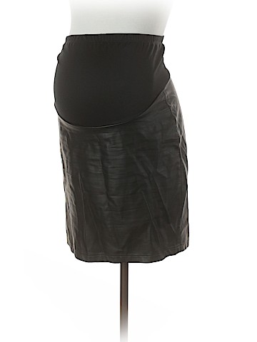 Noir Faux Leather Skirt (view 1)