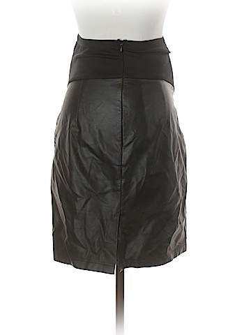 Noir Faux Leather Skirt (view 2)