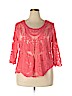 Simply Emma 100% Nylon Pink 3/4 Sleeve Blouse Size 2X - photo 1