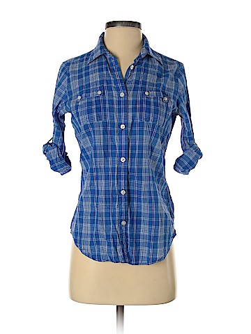 American Eagle Outfitters 3/4 Sleeve Button-Down Shirt (view 1)