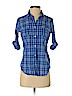 American Eagle Outfitters 100% Cotton Blue 3/4 Sleeve Button-Down Shirt Size 4 - photo 1