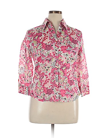 Ann Taylor LOFT 3/4 Sleeve Button-Down Shirt (view 1)