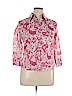 Ann Taylor LOFT 100% Cotton Pink 3/4 Sleeve Button-Down Shirt Size 14 - photo 1
