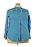 Unbranded 100% Rayon Blue Long Sleeve Blouse Size 5X - photo 1