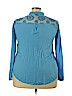 Unbranded 100% Rayon Blue Long Sleeve Blouse Size 5X - photo 2