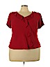 S.L. Fashions 100% Polyester Red Short Sleeve Blouse Size 22 - photo 1