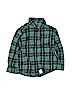 Carter's 100% Cotton Plaid Teal Long Sleeve Button-Down Shirt Size 3T - photo 1