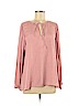 Ann Taylor LOFT 100% Polyester Pink Long Sleeve Blouse Size M - photo 1