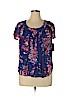 St. John's Bay 100% Rayon Blue Short Sleeve Top Size XL (petite) - photo 1