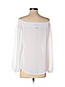 Aqua 100% Polyester White Long Sleeve Blouse Size S - photo 2