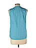J. Crew Factory Store 100% Cotton Blue Sleeveless Blouse Size 10 (petite) - photo 2