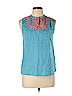 J. Crew Factory Store 100% Cotton Blue Sleeveless Blouse Size 10 (petite) - photo 1
