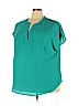 Capsule by egg 100% Polyester Blue Short Sleeve Blouse Size 24 - photo 1