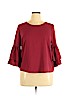 BCX Burgundy 3/4 Sleeve Blouse Size XL - photo 1
