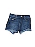 WARP + WEFT Solid Blue Denim Shorts Size 8 - photo 1