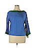 Assorted Brands 100% Silk Blue 3/4 Sleeve Silk Top Size 14 - photo 1