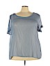 Loralette 100% Polyester Blue Short Sleeve Blouse Size 3X - photo 1