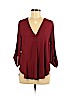 Lush 100% Polyester Red 3/4 Sleeve Blouse Size M - photo 1