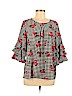 Faith and Joy Black 3/4 Sleeve Blouse Size M - photo 1