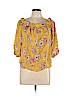 Lily White 100% Polyester Yellow 3/4 Sleeve Blouse Size L - photo 1