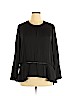 Mossimo 100% Polyester Black Long Sleeve Blouse Size XL - photo 1