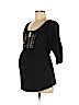 Oh! Mamma 100% Cotton Black Short Sleeve Blouse Size M - photo 1