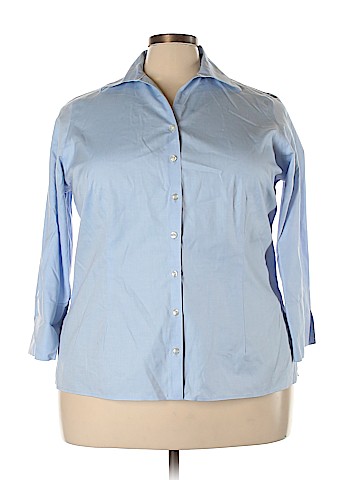Lands' End 3/4 Sleeve Button-Down Shirt (view 1)