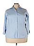 Lands' End 100% Cotton Blue 3/4 Sleeve Button-Down Shirt Size 20 - photo 1