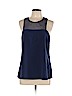 Annie Griffin Blue Sleeveless Silk Top Size L - photo 1