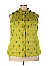 Jaclyn Smith 100% Cotton Green Sleeveless Blouse Size 2X - photo 1