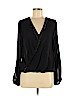 Francesca's 100% Polyester Black Long Sleeve Blouse Size M - photo 1