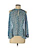10 Crosby Derek Lam 100% Silk Blue Long Sleeve Silk Top Size 8 - photo 1