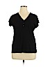 Vince Camuto Black Short Sleeve Henley Size XL - photo 1