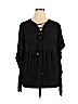 Lane Bryant 100% Polyester Black Short Sleeve Blouse Size 14 - 16 Plus - photo 1